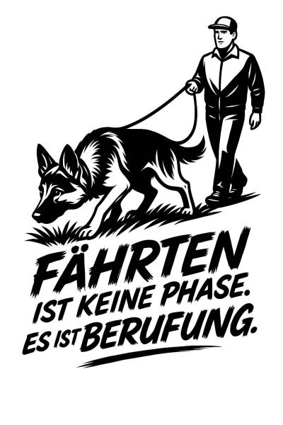 Doubleface Unisex Jacke mit Fährtenhund-Design/ Schäferhund